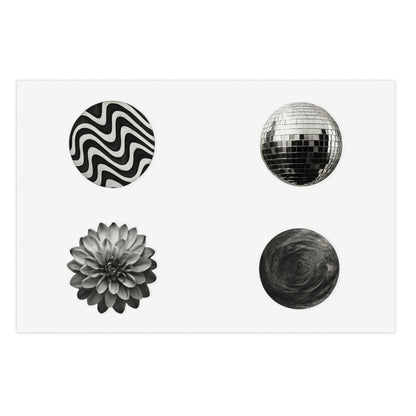 Black & White Wetbottle Stickers